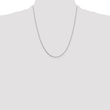 14k White Gold .7mm Box with Spring Ring Clasp Chain