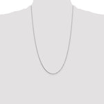 14k White Gold .7mm Box with Spring Ring Clasp Chain