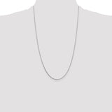 14k White Gold .7mm Box with Spring Ring Clasp Chain