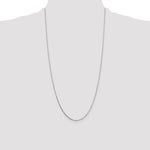 14k White Gold .7mm Box with Spring Ring Clasp Chain