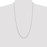 14k White Gold .7mm Box with Spring Ring Clasp Chain