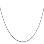 14k White Gold .7mm Box with Spring Ring Clasp Chain