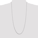 14k White Gold .7mm Box with Spring Ring Clasp Chain