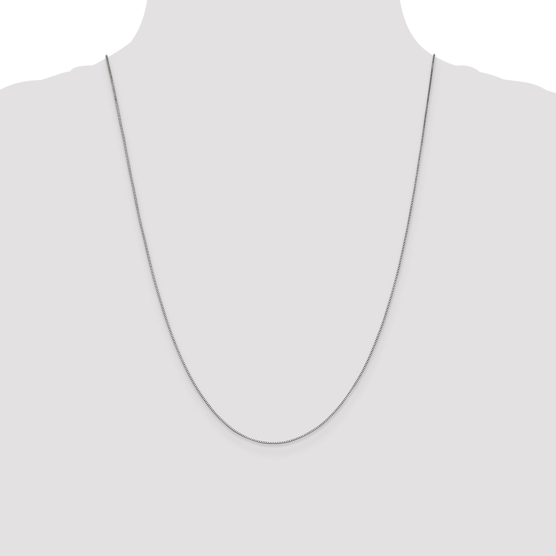 14k White Gold .7mm Box with Lobster Clasp Chain