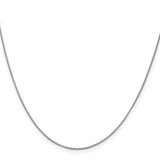 14k White Gold .7mm Box with Lobster Clasp Chain