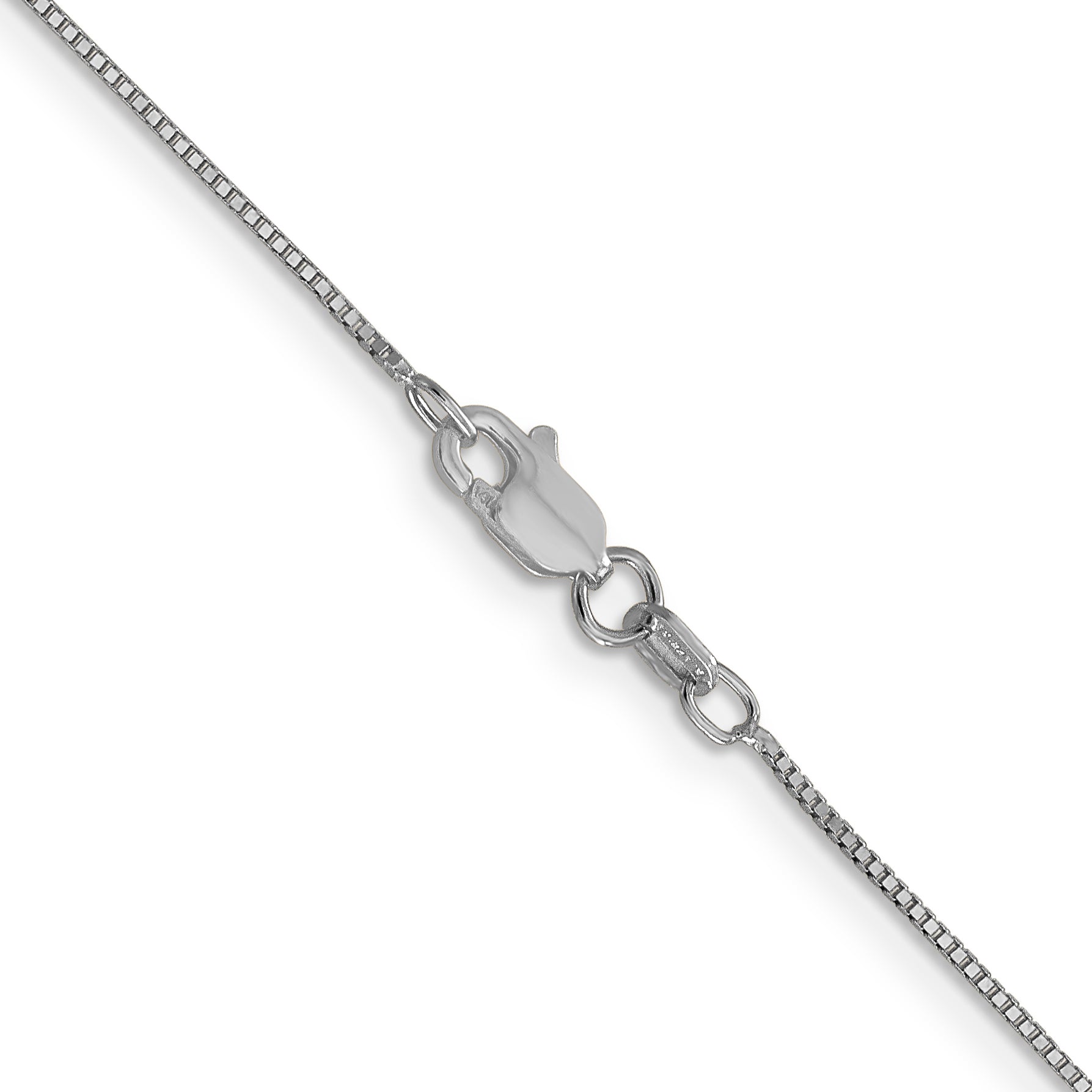 14k White Gold .7mm Box with Lobster Clasp Chain