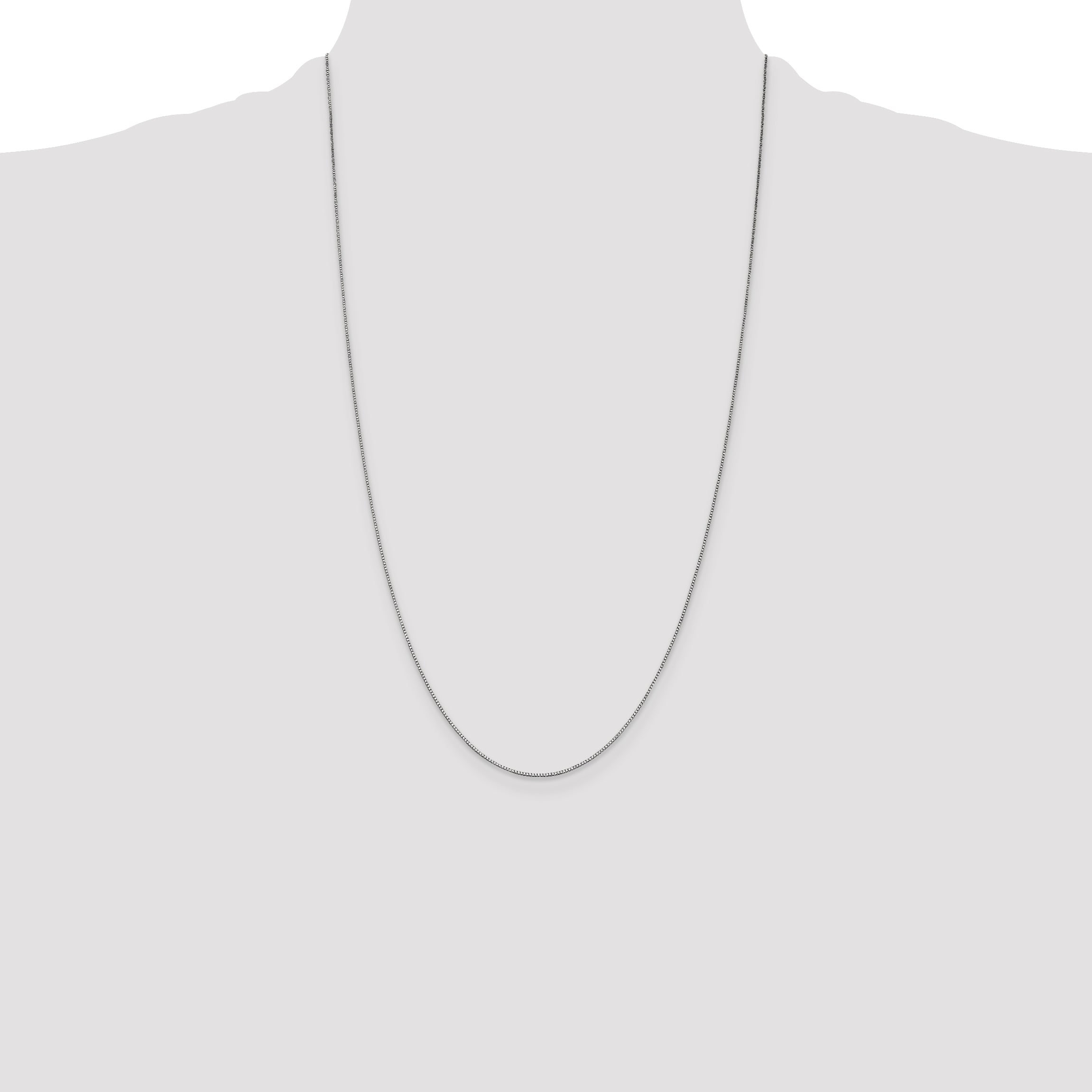 14k White Gold .7mm Box with Lobster Clasp Chain