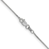14k White Gold .7mm Box with Lobster Clasp Chain