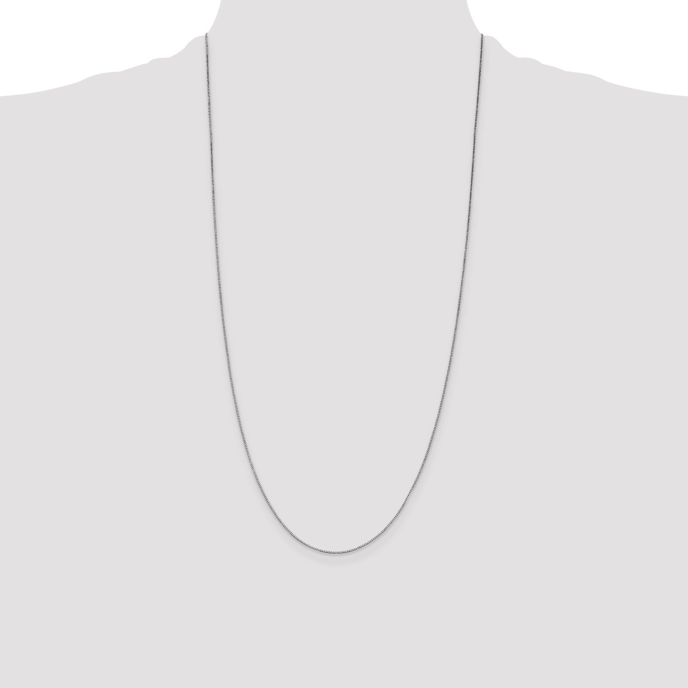 14k White Gold .7mm Box with Lobster Clasp Chain