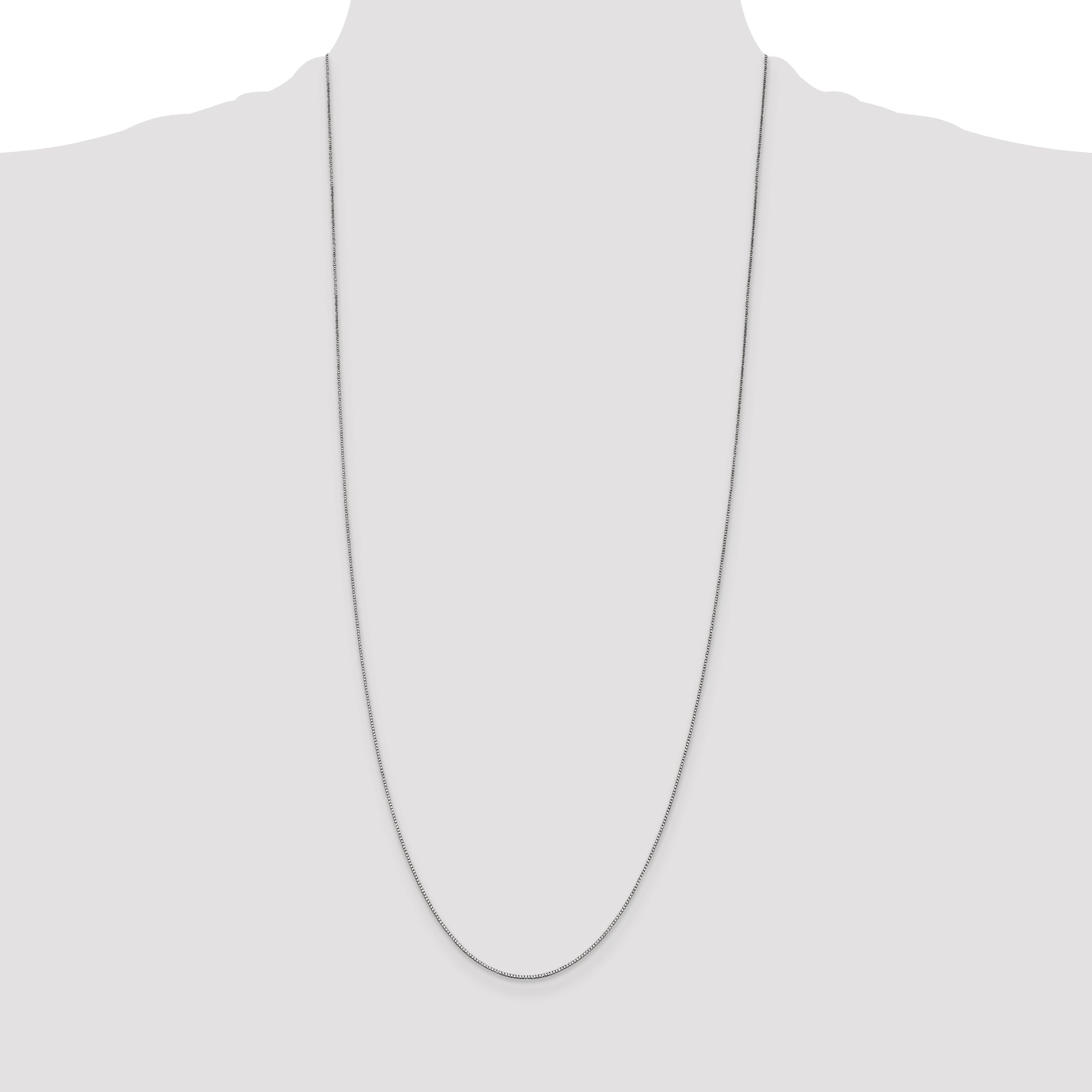 14k White Gold .7mm Box with Lobster Clasp Chain