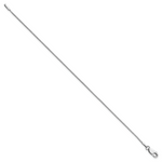 14k White Gold .95mm Box Chain Anklet