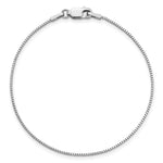 14k White Gold .95mm Box Chain Anklet