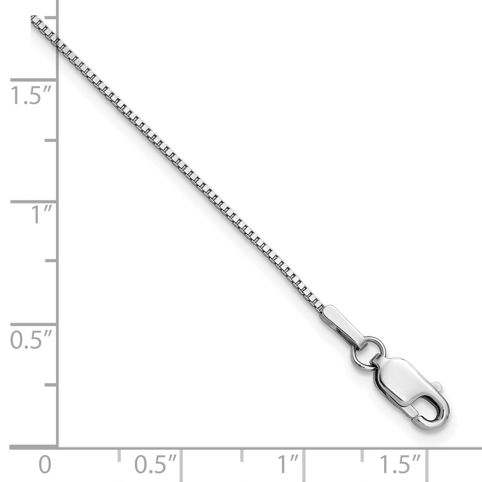 14k White Gold .95mm Box Chain Anklet