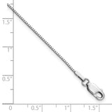 14k White Gold .95mm Box Chain Anklet