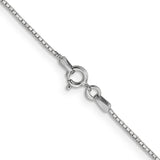 14k White Gold .9mm Box with Spring Ring Clasp Chain