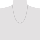 14k White Gold .9mm Box with Spring Ring Clasp Chain