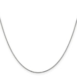 14k White Gold .9mm Box with Spring Ring Clasp Chain
