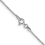 14k White Gold .9mm Box with Spring Ring Clasp Chain