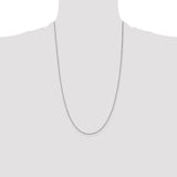 14k White Gold .9mm Box with Spring Ring Clasp Chain
