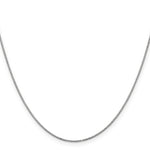 14k White Gold .9mm Box with Spring Ring Clasp Chain