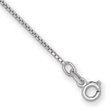 14k White Gold .9mm Box with Spring Ring Clasp Chain