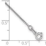 14k White Gold .9mm Box with Spring Ring Clasp Chain