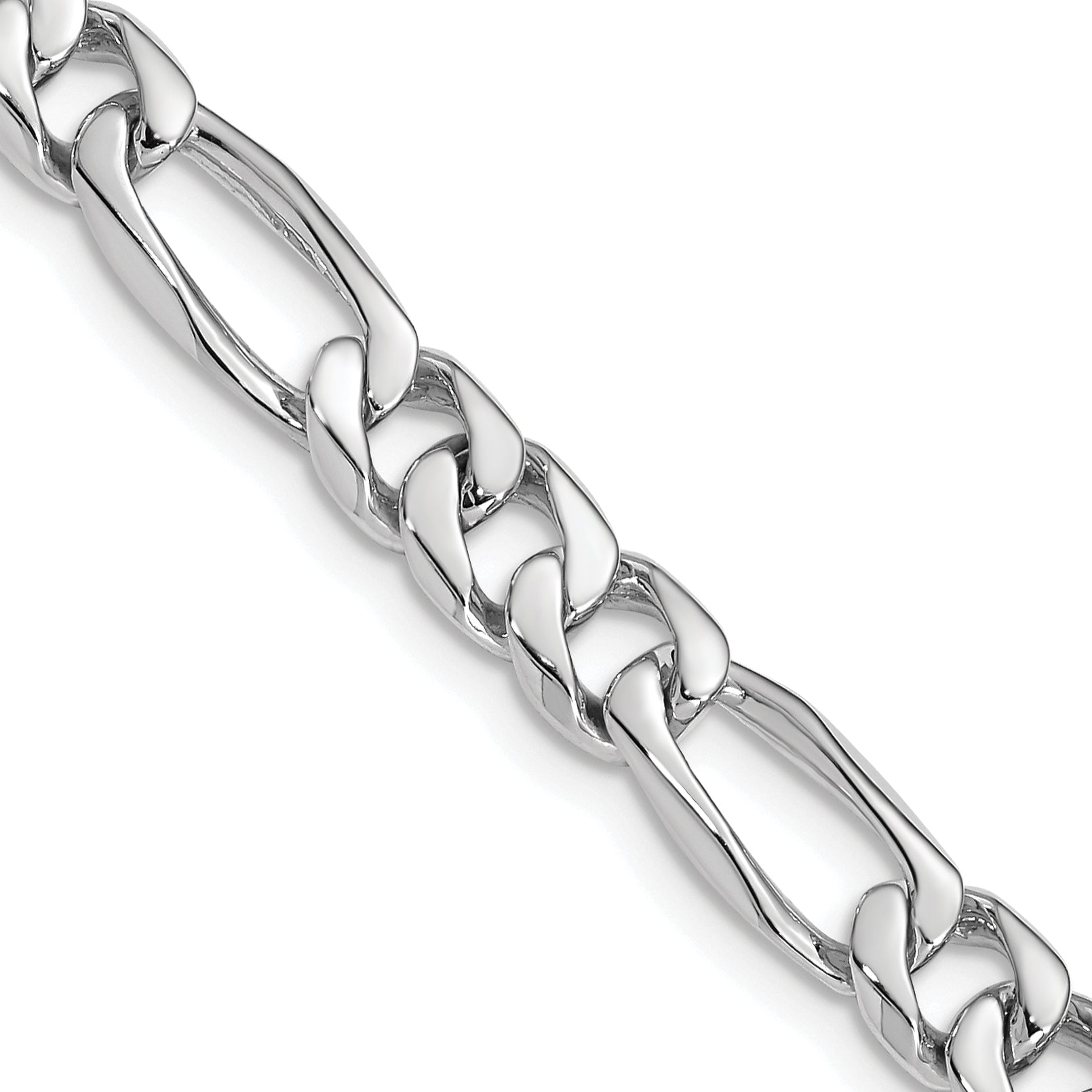 14k WG 7mm Hand-Polished Figaro Link Chain