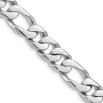 14K White Gold 10mm Hand-Polished Figaro Link Chain