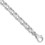 14K White Gold 7.4mm Hand-polished Fancy Link Bracelet