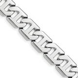 14k White Gold 10.2mm Hand-polished Fancy Link Chain