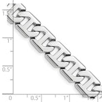 14k White Gold 10.2mm Hand-polished Fancy Link Chain