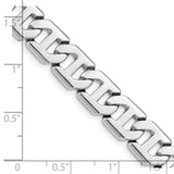 14k White Gold 10.2mm Hand-polished Fancy Link Chain