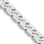 14k White Gold 10.2mm Hand-polished Fancy Link Chain