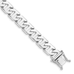 14k White Gold 10.2mm Hand-polished Fancy Link Bracelet