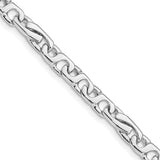 14K White Gold 5.8mm Hand Polished Link Bracelet