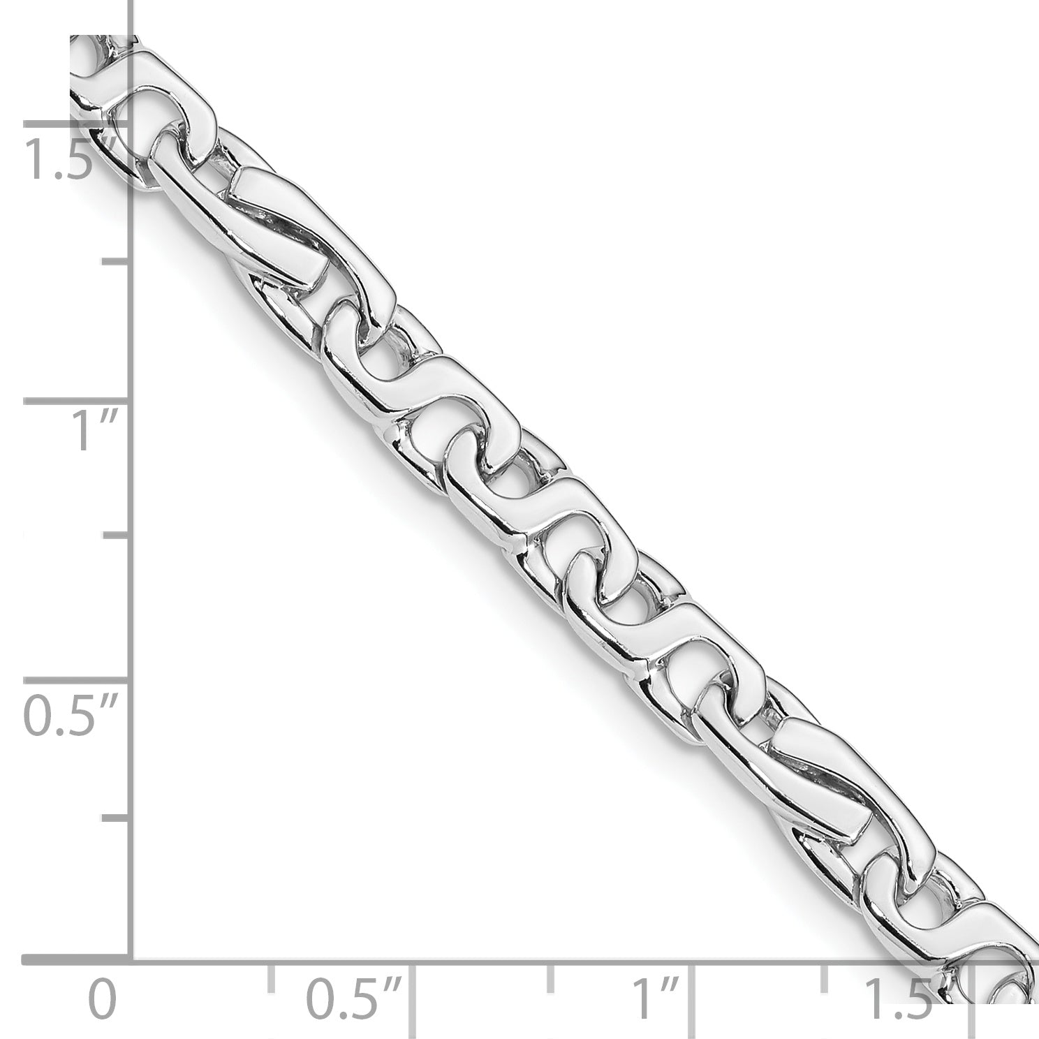 14K White Gold 5.8mm Hand Polished Link Bracelet