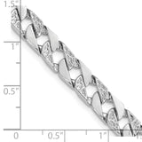 14K White Gold 7.5mm Hand Polished Fancy Link Chain