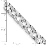 14K White Gold 7.5mm Hand Polished Fancy Link Chain