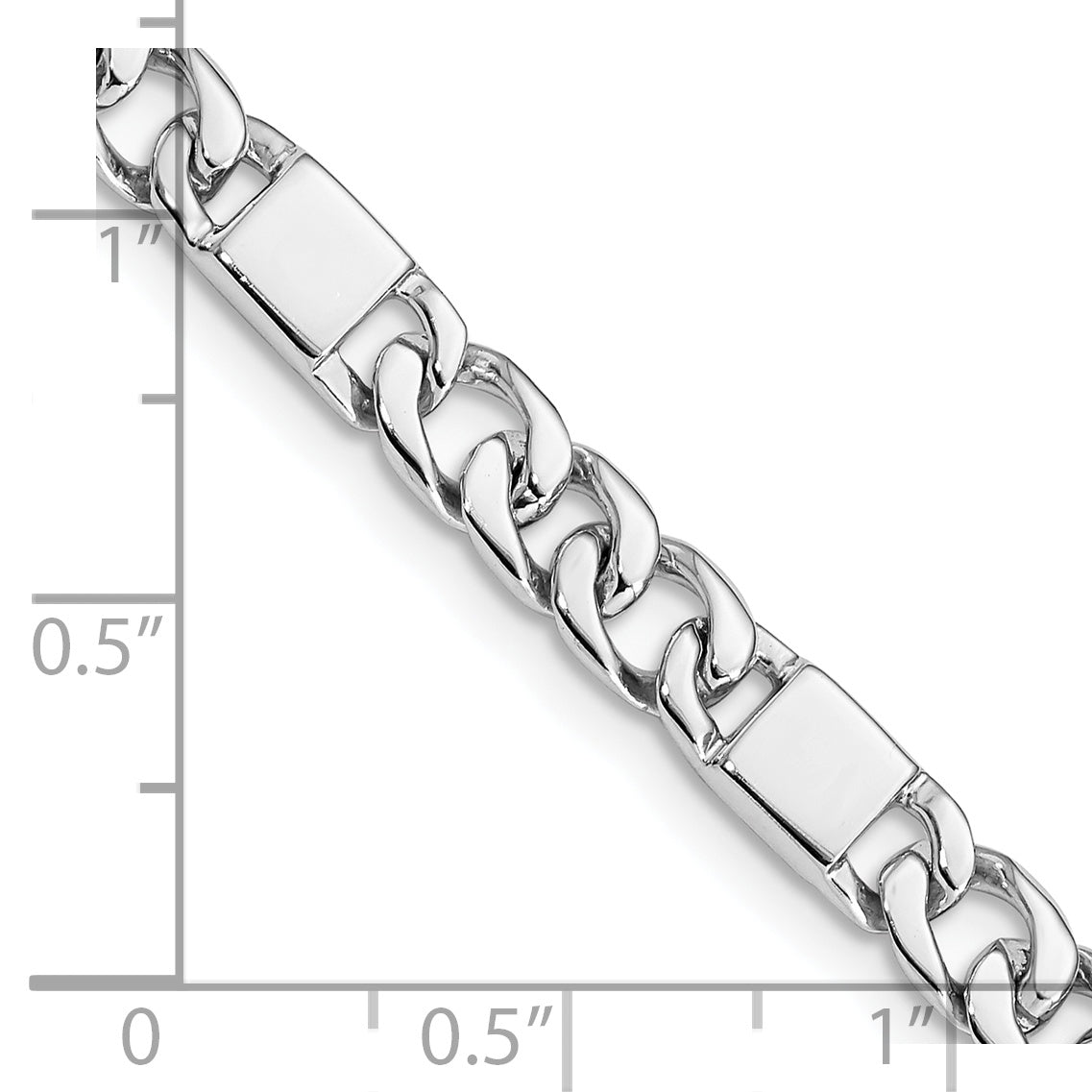 14k White Gold 5.6mm Hand-polished Fancy Link Chain