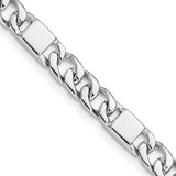14k White Gold 5.6mm Hand-polished Fancy Link Chain
