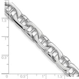 14K White Gold 8.5mm Hand-polished Fancy Link Chain