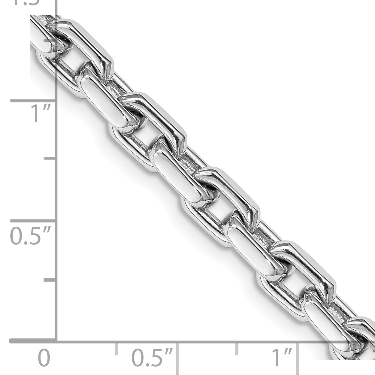 14K White Gold 5.3mm Hand-polished Fancy Link Chain