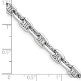 14k White Gold 5.1mm Hand-polished Fancy Link Chain