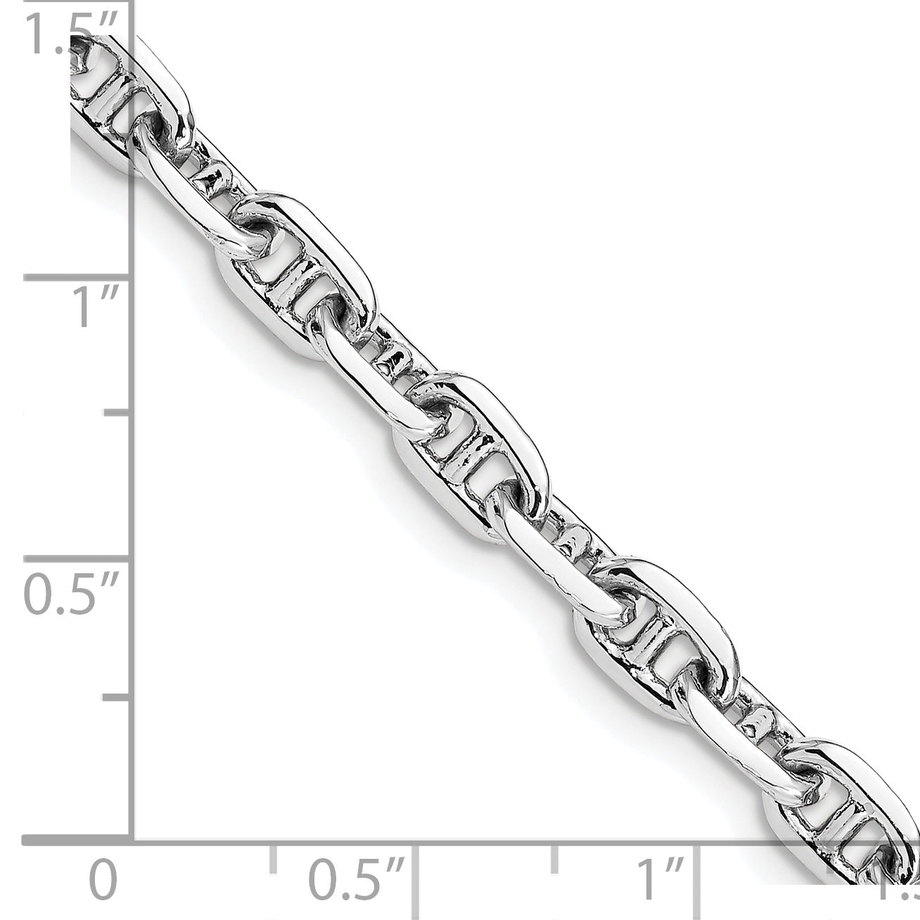14k White Gold 5.1mm Hand-polished Fancy Link Bracelet