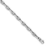 14k White Gold 5.1mm Hand-polished Fancy Link Bracelet