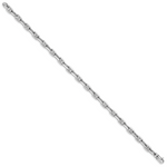 14k White Gold 5.1mm Hand-polished Fancy Link Bracelet