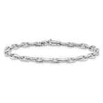 14k White Gold 5.1mm Hand-polished Fancy Link Bracelet
