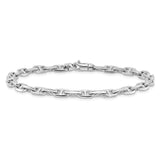 14k White Gold 5.1mm Hand-polished Fancy Link Bracelet