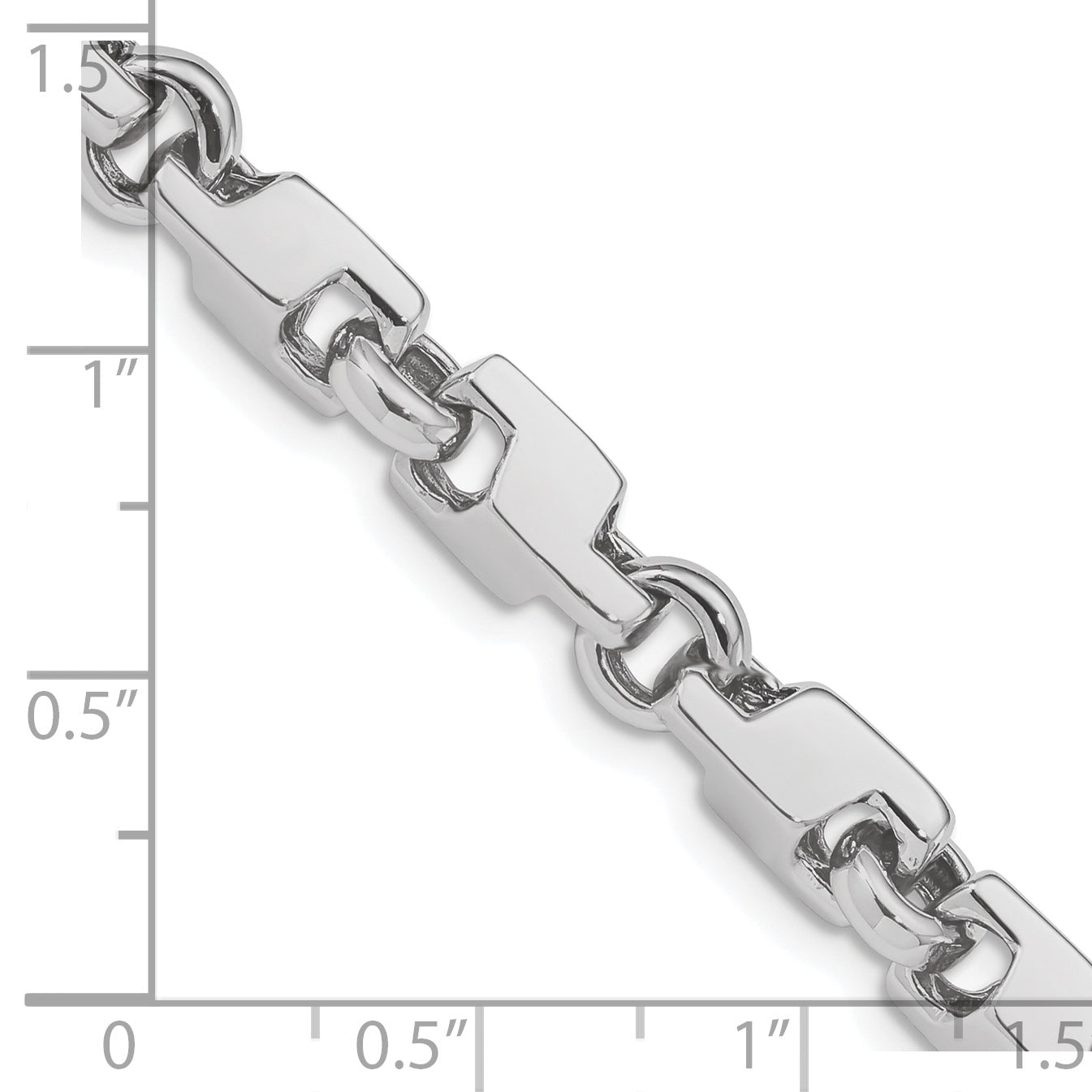 14k White Gold 6.6mm Hand-polished Fancy Link Chain