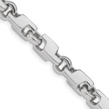 14k White Gold 6.6mm Hand-polished Fancy Link Chain